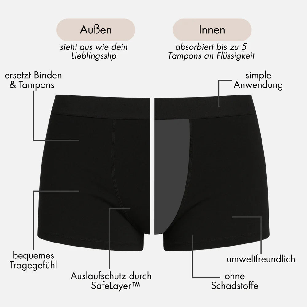 Dahlia - Perioden-Boxershorts für die Nacht