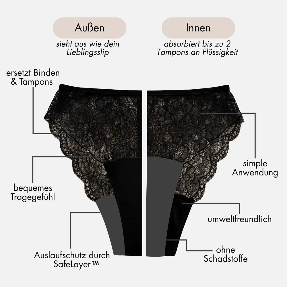 Heather - Periodenslip mit zarter Spitze