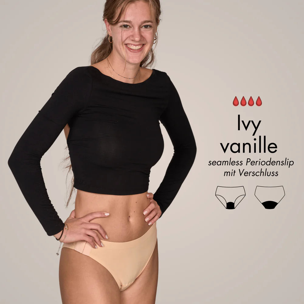 Ivy vanille - seamless Periodenslip mit Verschluss