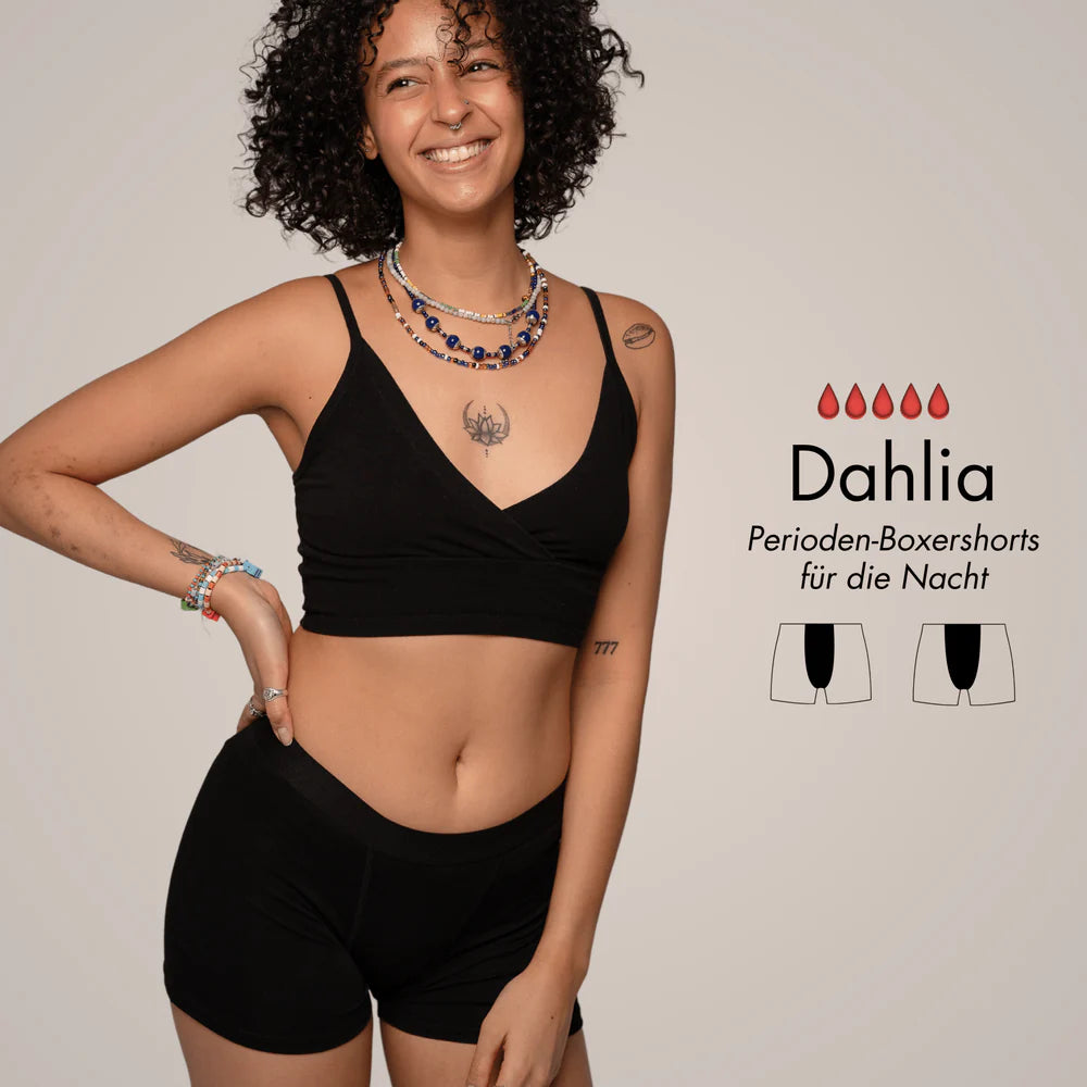 Dahlia - Perioden-Boxershorts für die Nacht